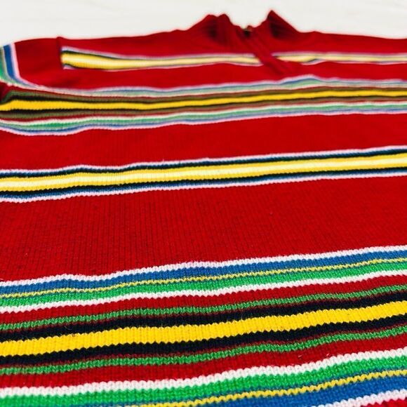 Ralph Lauren Striped Multi Colored Quarter Zip Turtle Neck Sweater - Picture 10 of 10